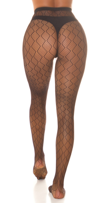 Fishnet Tights with pattern Black